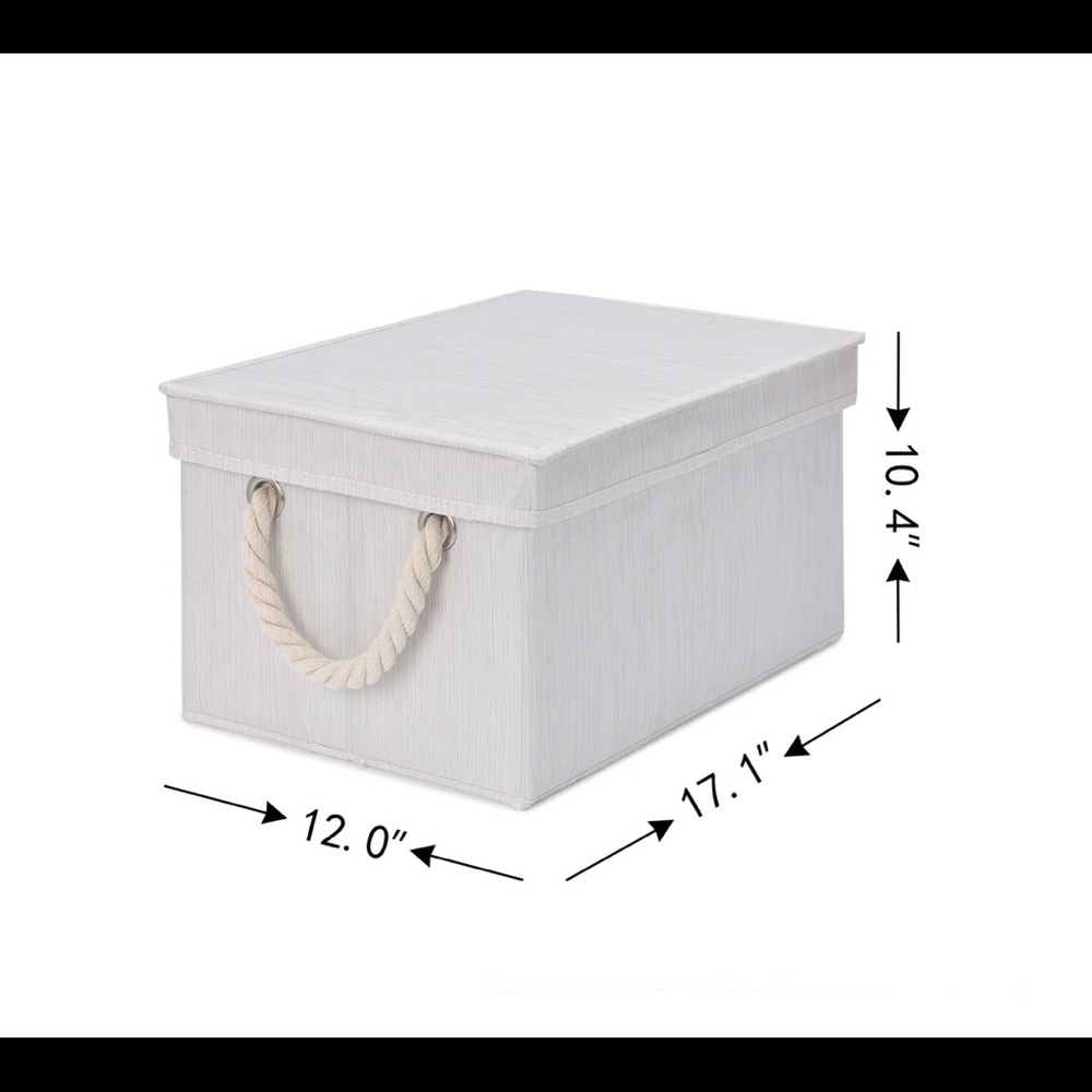 BRAND NEW Bamboo Style Fabric Boxes with Lids and Cotton Handles (Jumbo)